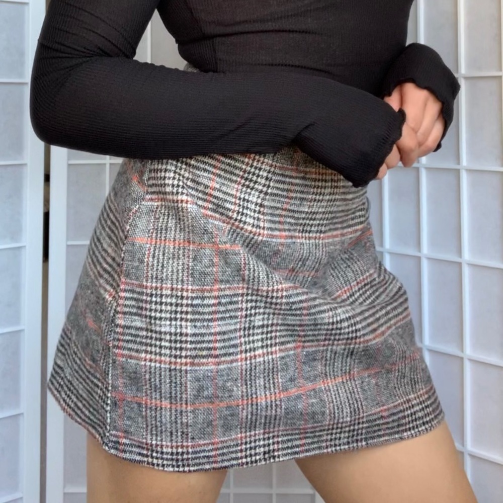 shein plaid mini skirt size small